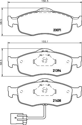 HELLA PAGID 8db355007751 -  Комплект тормозных колодок, дисковый тормоз